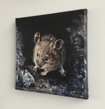 Little mouse at night - 20cm x 20cm, acrylic on canvas - Image 3