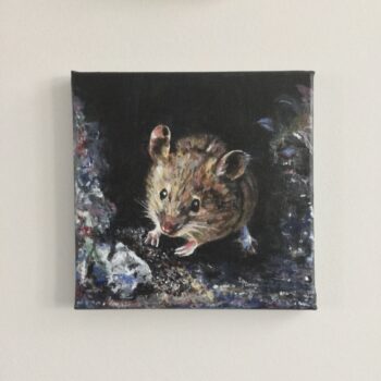 Little mouse at night - 20cm x 20cm, acrylic on canvas - Image 2