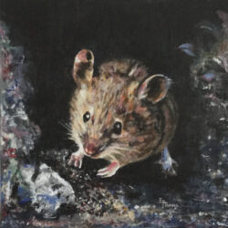 Little mouse at night - 20cm x 20cm, acrylic on canvas